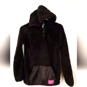 Calvin Klein Performance Girls 1/4 Zip Hoodie Medium (10/12)  Black